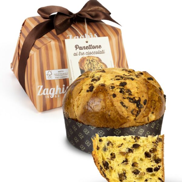 PANETTONE ARTIGIANALE AI TRE CIOCCOLATI